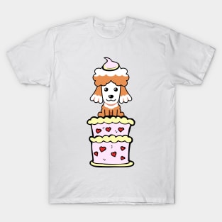 Brown dog Jumping out of a cake T-Shirt